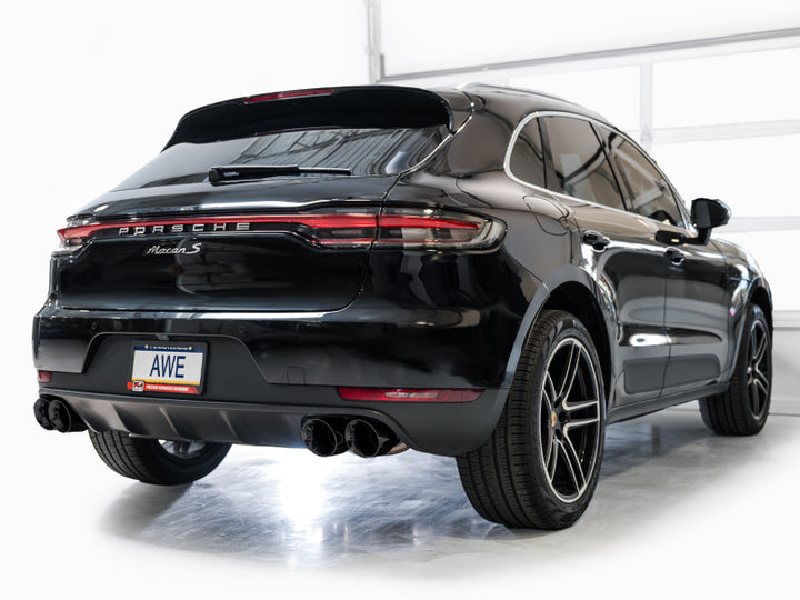 AWE Tuning 19-21 Porsche Macan 3.0T/2.9TT Touring Edition Catback Exhaust w/ Diamond Black Tips - Bull Strap