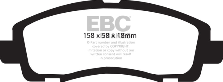 EBC 05-14 Honda Ridgeline 3.5 Greenstuff Front Brake Pads - Bull Strap