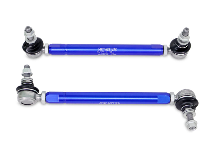 SuperPro 2004 Mazda 3 i Front HD Adjustable End Link Set (10mm Studs 254mm to 305mm) - Bull Strap