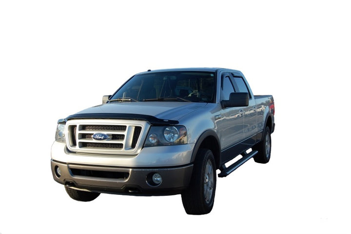 AVS 06-08 Lincoln Mark LT Ventvisor Outside Mount Window Deflectors 4pc - Smoke - Bull Strap