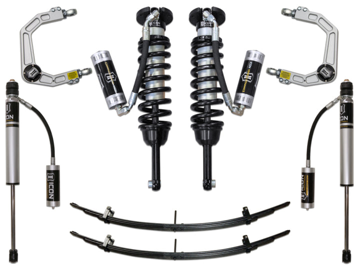 ICON 05-15 Toyota Tacoma 0-3.5in/2016+ Toyota Tacoma 0-2.75in Stg 4 Suspension System w/Billet Uca - Bull Strap