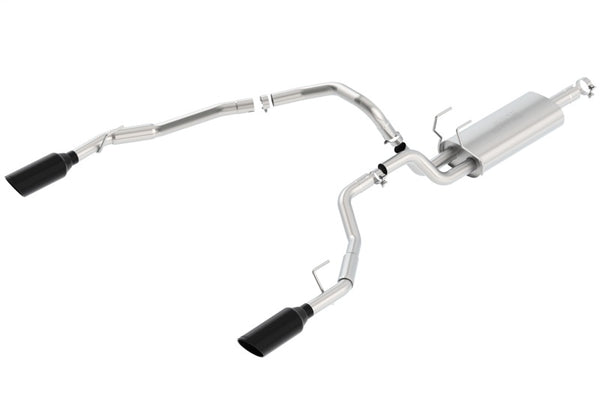 Borla 09-17 Ram 1500 5.7L V8 3in-2.5in Dual Out Pipe 5in Tip S-Type Exhaust Black Chrome - Bull Strap