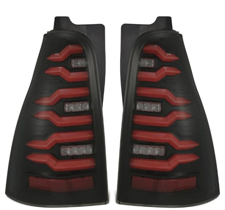 AlphaRex 03-09 Toyota 4Runner LUXX-Series LED Tail Lights- Black/Red - Bull Strap