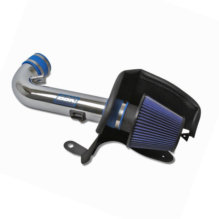 BBK 11-14 Mustang 5.0 GT Boss 302 Cold Air Intake Kit - Chrome Finish - Bull Strap
