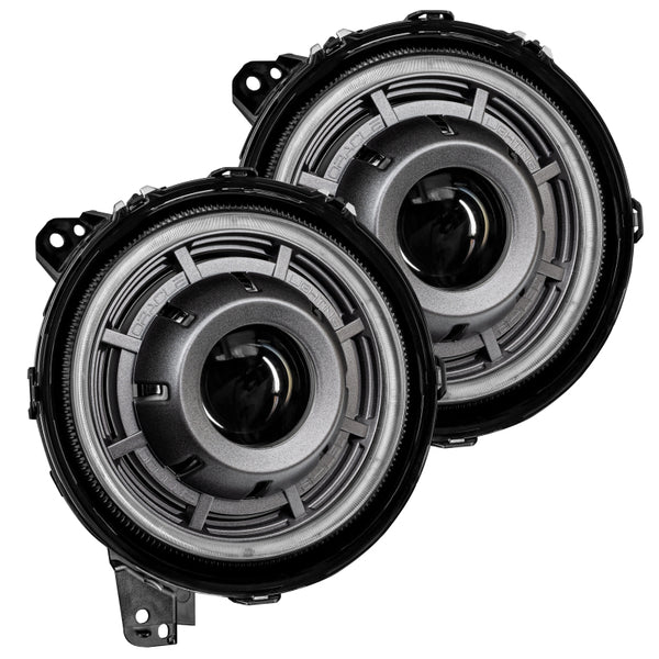 Oracle Jeep Wrangler JL Oculus Bi-LED Projector Headlights- Graphite Metallic - 5500K - Bull Strap