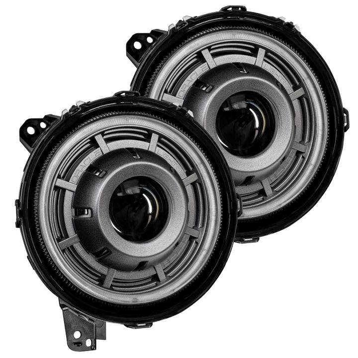 Oracle Jeep Wrangler JL Oculus Bi-LED Projector Headlights- Graphite Metallic - 5500K - Bull Strap