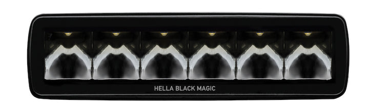 Hella Universal Black Magic 6 L.E.D. Mini Light Bar - Spot Beam - Bull Strap