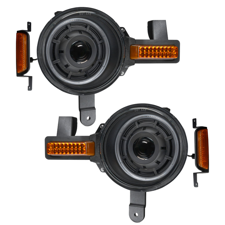 Oracle 2021+ Ford Bronco Oculus  Bi-LED Projector Headlights - Amber/White Switchback - Bull Strap