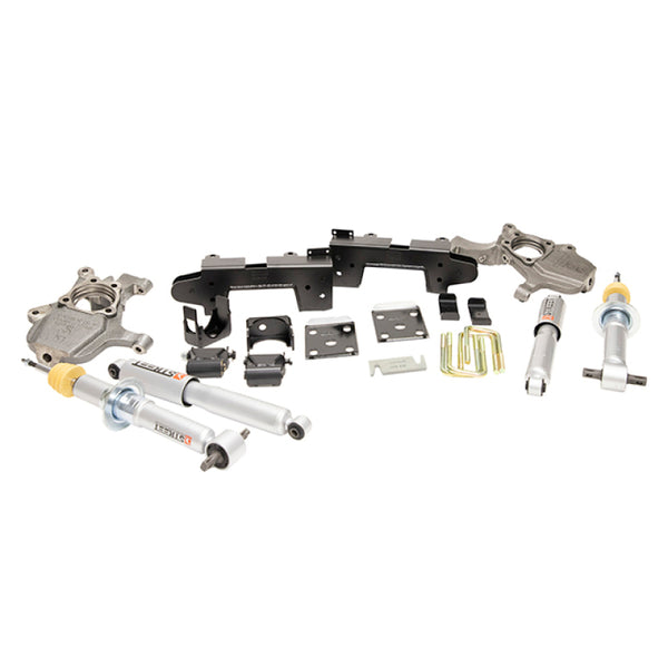 Belltech LOWERING Kit 2019 Chevy Silverado 1500/GMC Sierra 1500 4x4 4in Front/6in Rear - Bull Strap