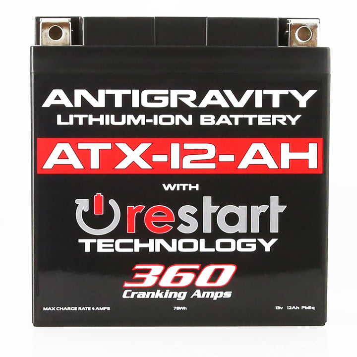 Antigravity YTX12B-BS Lithium Battery w/Re-Start - Bull Strap