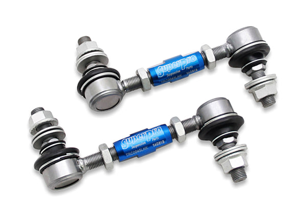 SuperPro 2018 Kia Stinger Base Rear HD Adjustable End Link Set (12mm Studs 125mm-145mm) - Bull Strap