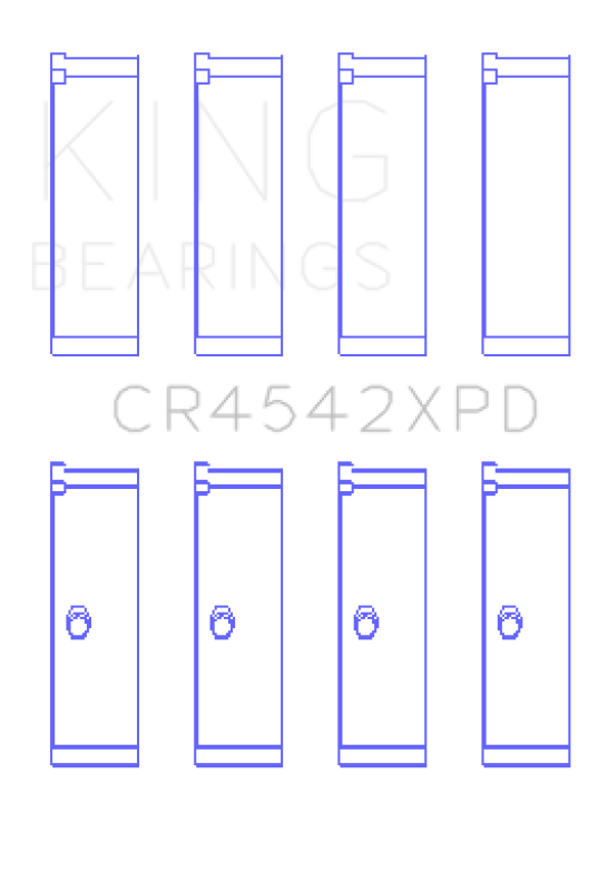 King Honda K-Series (except A3) 16v 2.0L/2.3L/2.4 XP Tri-Metal Performance Rod Bearing - Set of 4 - Bull Strap