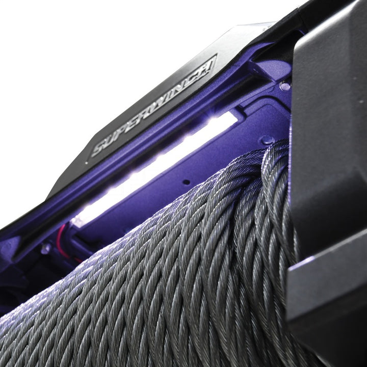 Superwinch 12000 LBS 12V DC 3/8in x 85ft Wire Rope SX 12000 Winch - Graphite - Bull Strap