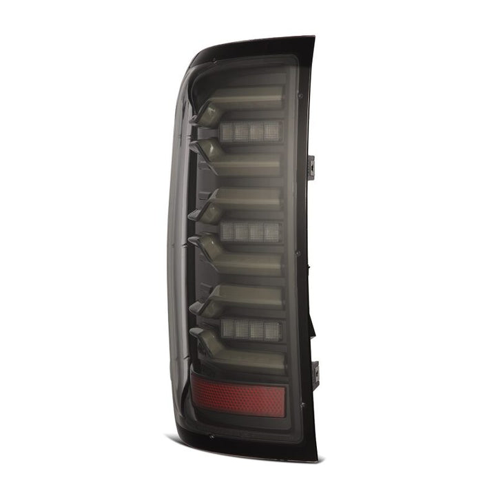 AlphaRex 14-18 Chevy Silverado 1500 Luxx-Series LED Tail Lights Alpha-Black w/Activ Light/Seq Signal - Bull Strap