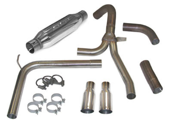 SLP 1998=2002 Chevrolet Camaro LS1 LoudMouth Cat-Back Exhaust System w/ 3.5in Slash Cut Tips - Bull Strap