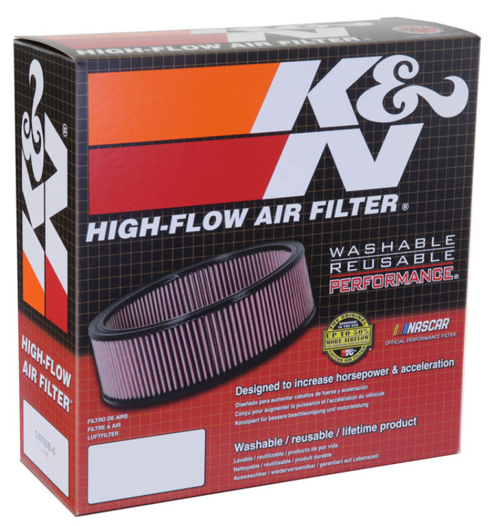 K&N Universal Oval Air Filter 12in Length x 5-1/4in Width x 3-1/4in Height - Bull Strap