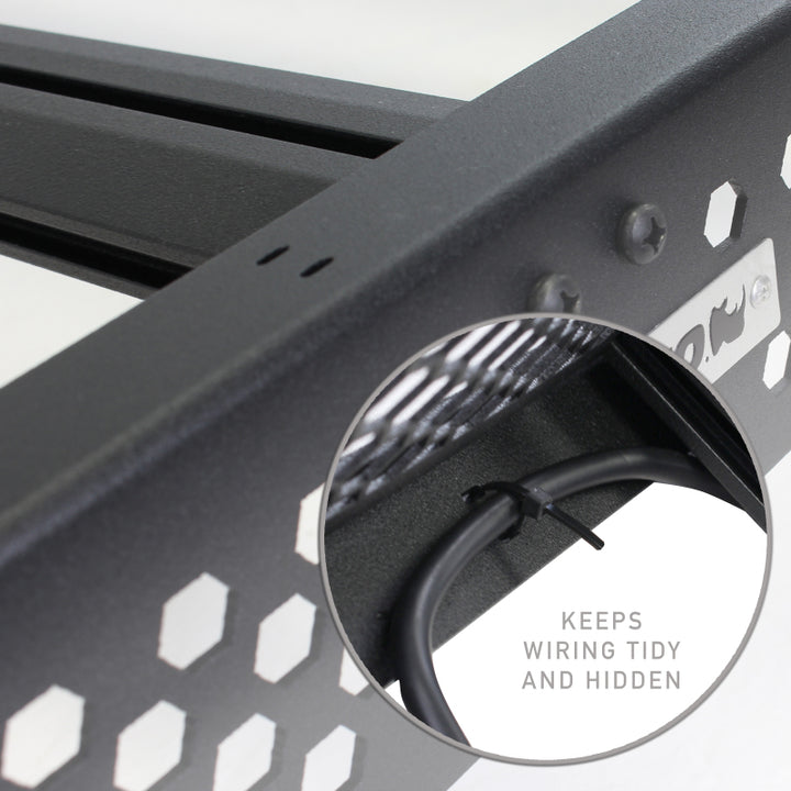 Go Rhino 22-23 Toyota Tundra CrewMax Ceros Low Profile Roof Rack - Tex. Blk - Bull Strap