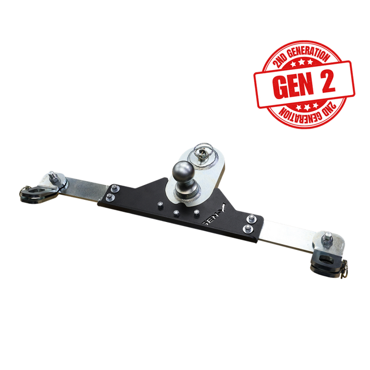 Gen-Y 2017+ Ford GoosePuck II 5in Offset Ball Puck Mount & 25K Towing w/Safety Chain Anchors - Bull Strap