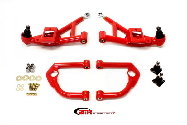 BMR 93-02 F-Body Upper And Lower A-Arm Kit - Red - Bull Strap