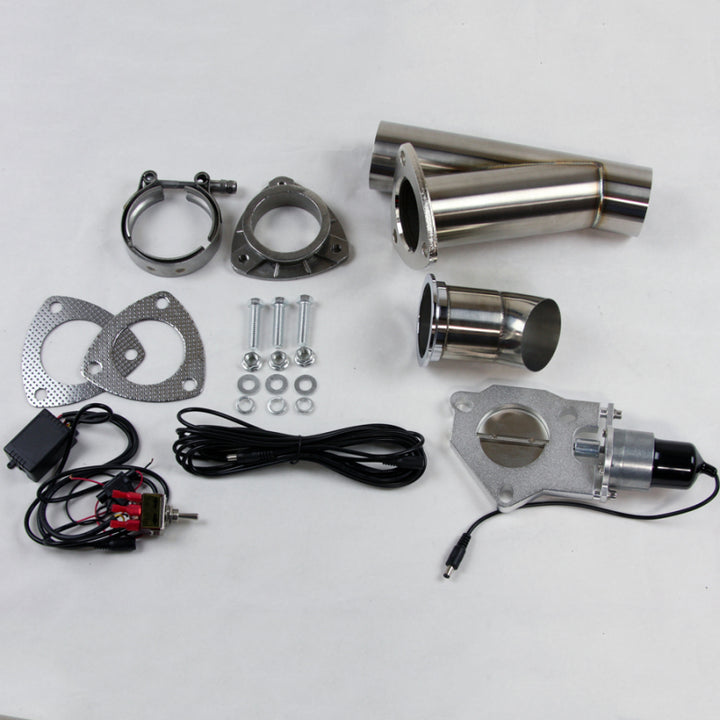 Granatelli 2.5in Stainless Steel Electronic Exhaust Cutout - Bull Strap