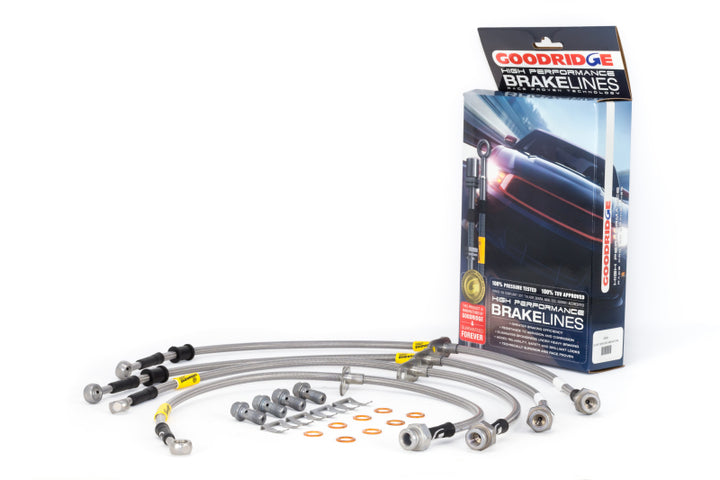 Goodridge 17-21 Honda Civic Hatchback Stainless Steel Brake Line Kit - Bull Strap