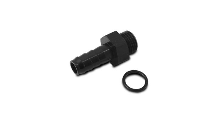 Vibrant Aluminum Male -8AN ORB to 1/2in Barb w/O-Ring - Anodized Black - Bull Strap