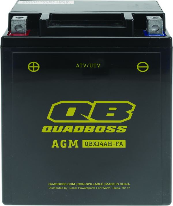 QuadBoss Maintenance-Free AGM Battery QBX14AH-FA - Bull Strap