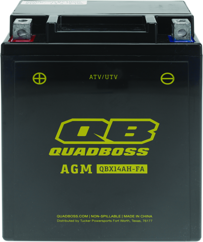 QuadBoss Maintenance-Free AGM Battery QBX14AH-FA - Bull Strap