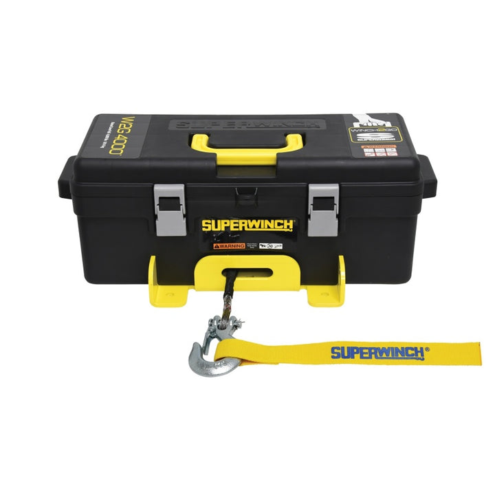 Superwinch 4000 LBS 12V DC 3/16in x 50ft Synthetic Rope Winch2Go - Bull Strap