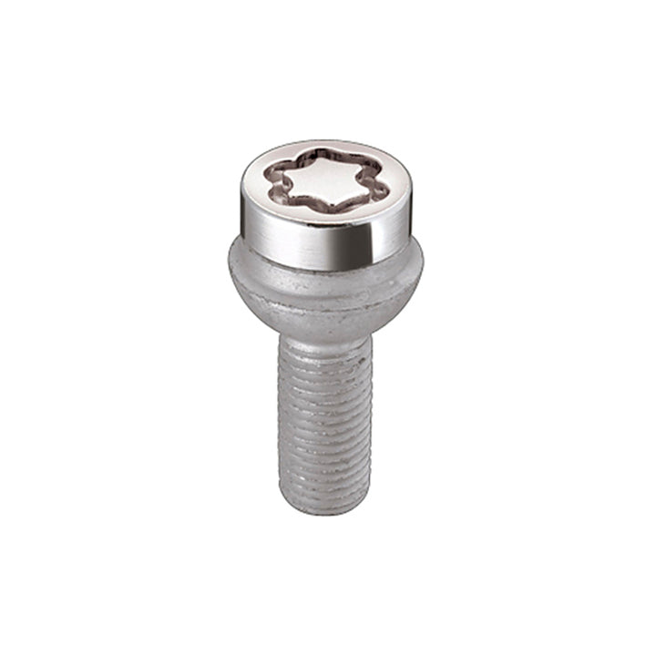 McGard Wheel Lock Bolt Set - 4pk. (Radius Seat) M14X1.5 / 17mm Hex / 26.7mm Shank Length - Chrome - Bull Strap