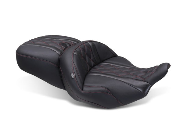 Mustang 23-25 Harley CVO Road Glide (ST) Super Touring Standard Reach One-Piece, 2 UP Black - Bull Strap