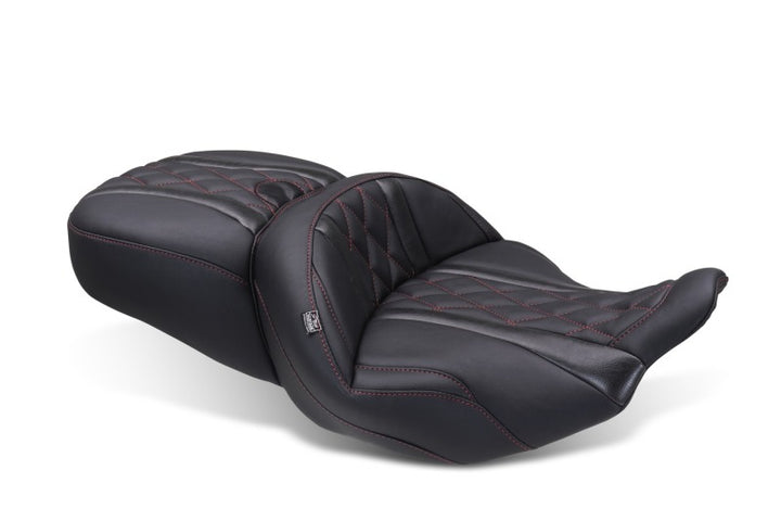 Mustang 23-25 Harley CVO Road Glide (ST) Super Touring Standard Reach One-Piece, 2 UP Black - Bull Strap