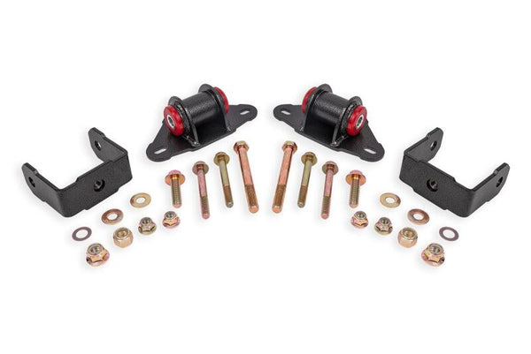 BMR 14-19 Chevrolet Corvette C7 Polyurethane Transmission/Differential Mount - Black Hammertone - Bull Strap
