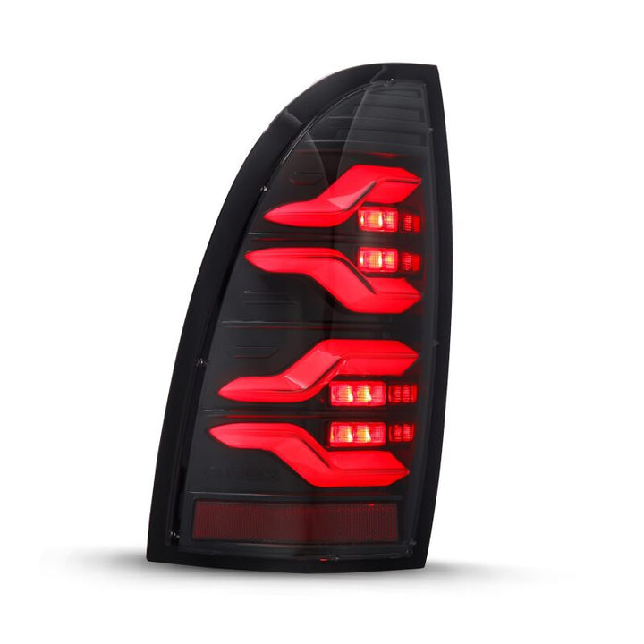 AlphaRex 05-15 Toyota Tacoma LUXX LED Taillights Alpha Blk w/Activ Light/Seq Signal - Bull Strap