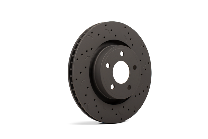 Hawk Talon 2007 Audi Q7 Iron Disc Drilled and Slotted Rear Brake Rotor Set - Bull Strap