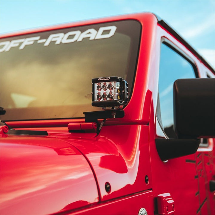 Rigid Industries 2018 Jeep JL - A-Pillar Mount Kit - Mounts Set of D / D-SS / SR-M / Ignite Series - Bull Strap