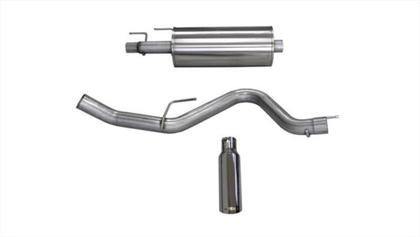 Corsa 2015-2020 Ford F-150 EcoBoost Cat-Back Single Side Exit w/ 4.0in Polished Tip - Bull Strap