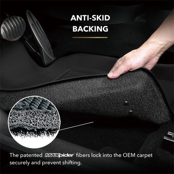 3D MAXpider 2020-2021 Tesla Model 3 Kagu 2nd Row Floormats - Black - Bull Strap
