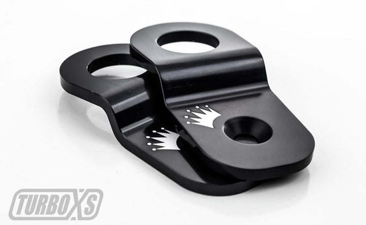 Turbo XS 15-16 Subaru WRX/STI Billet Aluminum Radiator Stay - Black - Bull Strap
