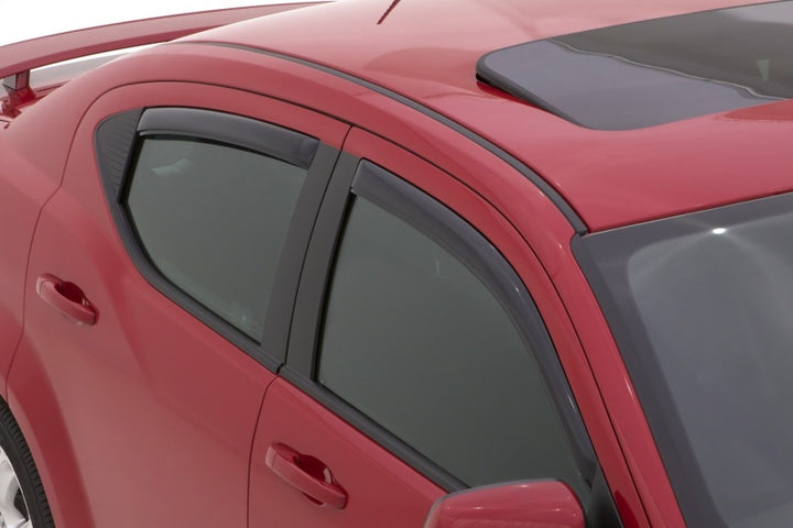 AVS 12-17 Buick Verano Ventvisor In-Channel Front & Rear Window Deflectors 4pc - Smoke - Bull Strap