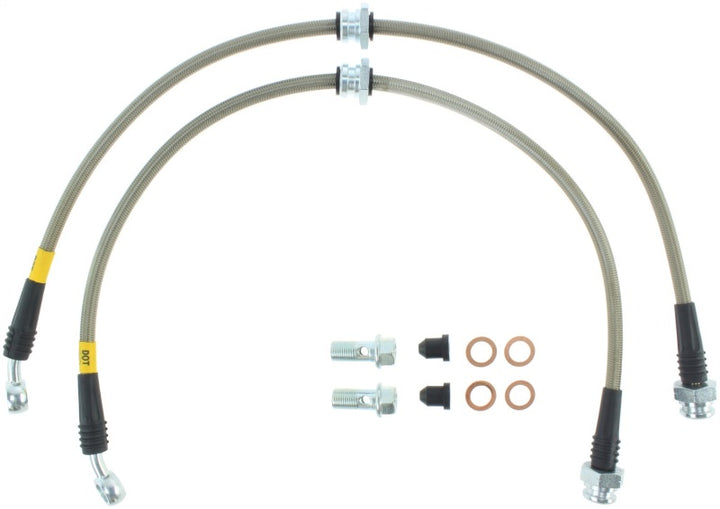 StopTech 89-1/98 Nissan 240SX Stainless Steel Front Brake Lines - Bull Strap