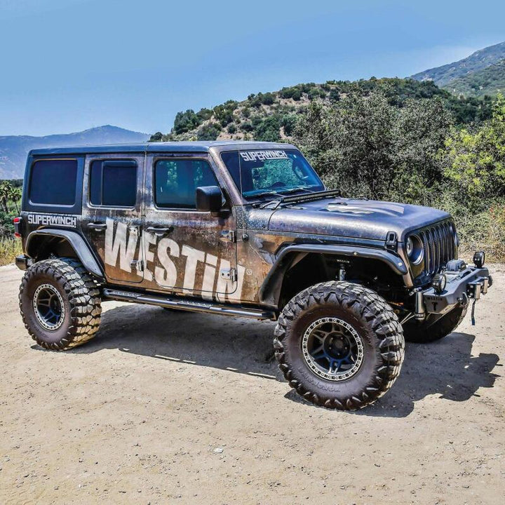 Westin 18-23 Jeep Wrangler JL Unlimited 4dr Rock Slider - Textured Black - Bull Strap