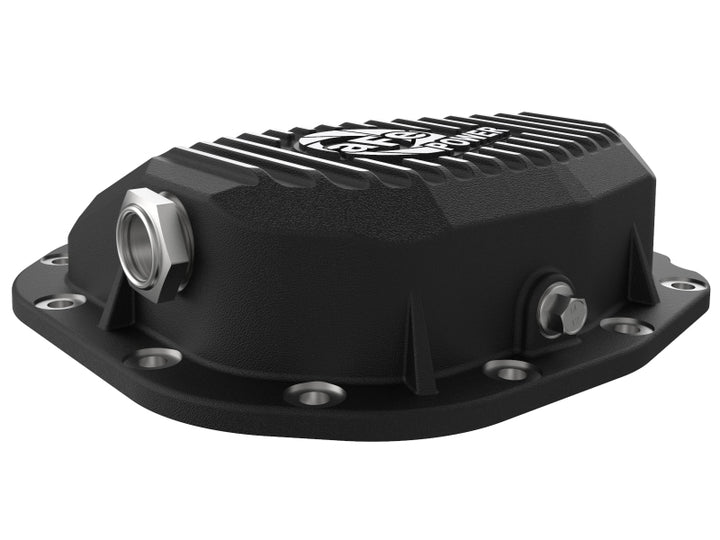 aFe Pro Series Rear Differential Cover Black w/ Fins 15-19 Ford F-150 (w/ Super 8.8 Rear Axles) - Bull Strap