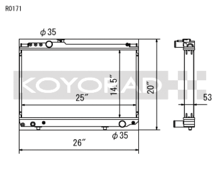 Koyo 86-92 Toyota Supra NA/Turbo MT Only (USDM Vehicles Req. M16x1.5 Plug) Radiator - Bull Strap