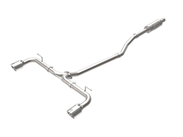 aFe Takeda 2-1/2in 304 SS Cat-Back Exhaust w/ Polished Tips 14-18 Mazda 3 L4 2.0L/2.5L - Bull Strap
