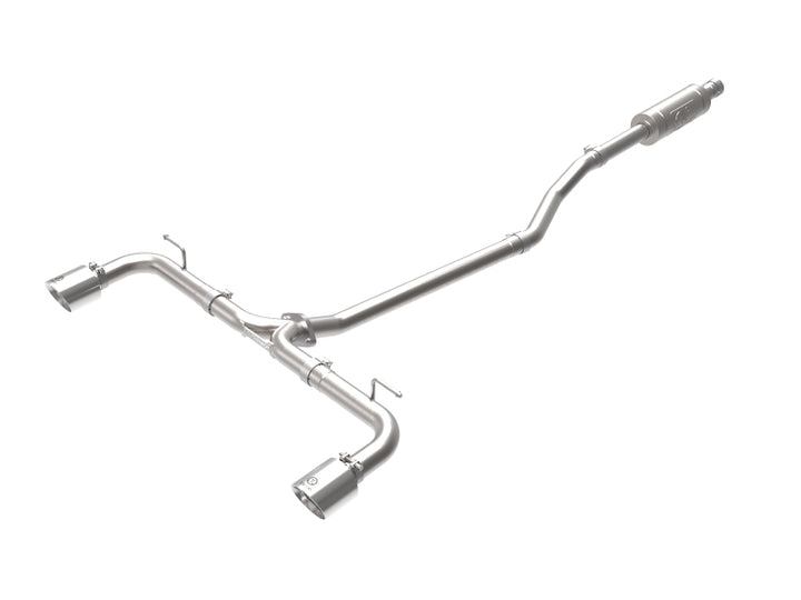 aFe Takeda 2-1/2in 304 SS Cat-Back Exhaust w/ Polished Tips 14-18 Mazda 3 L4 2.0L/2.5L - Bull Strap