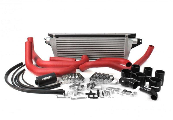PERRIN 08-14 Subaru WRX Front Mount Intercooler Boost Tubes + Hardware - Black Tubes - Bull Strap