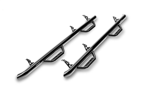 N-Fab Nerf Step 2019 Dodge Ram 1500 Crew Cab 5.7ft Bed - Gloss Black - Cab Length - 3in - Bull Strap