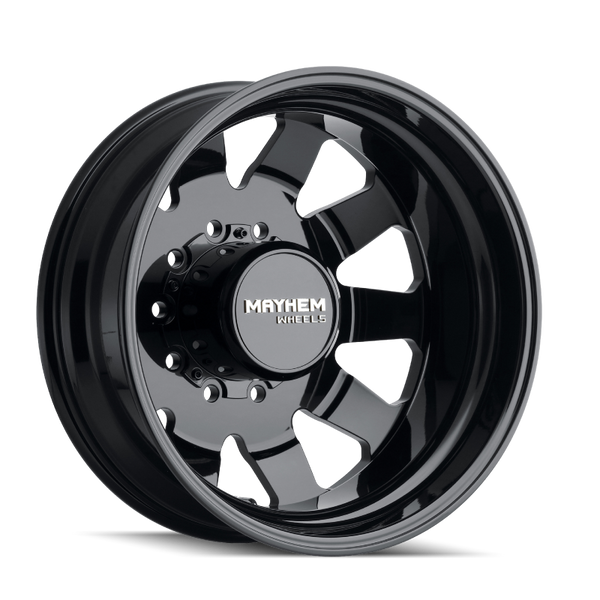 Mayhem 8181 Challenger Dually 22x8.25 / 10x225 BP / 169mm Offset / 170.1mm Hub Full Black Wheel - Bull Strap