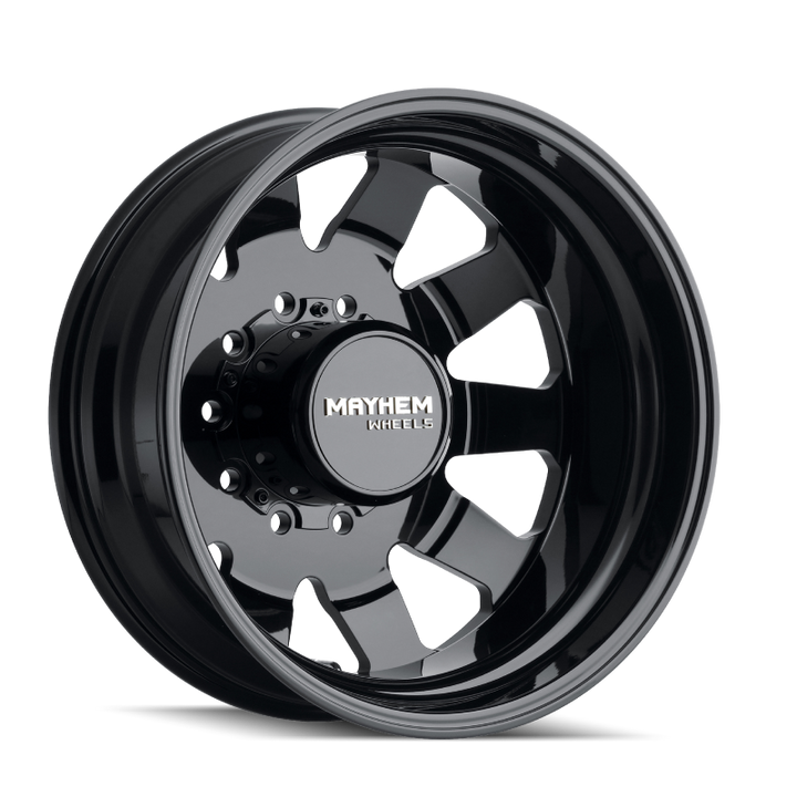 Mayhem 8181 Challenger Dually 22x8.25 / 10x225 BP / 169mm Offset / 170.1mm Hub Full Black Wheel - Bull Strap